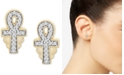 Wrapped Diamond Ankh Stud Earrings (1/10 ct. t.w.) in 14k Gold, Created for Macy's